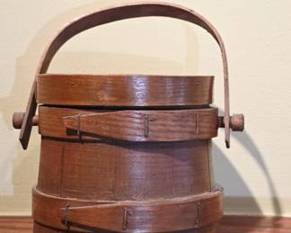 Small Wooden Bucket with Handle