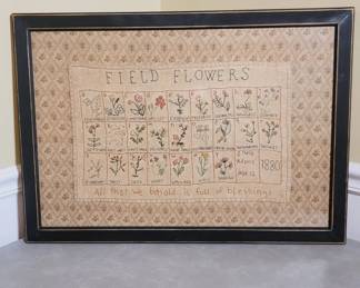 1880 Field Flowers Embroidery Sampler