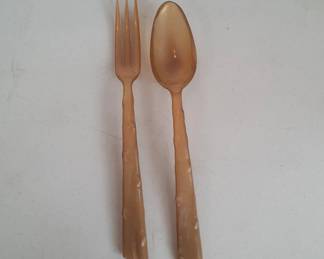 11-Inch Celluloid Fork and Spoon Set