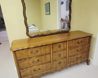 Wooden Dresser with Mirror, 1960s