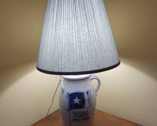 1986 Stoneware Texas Lamp with Shade