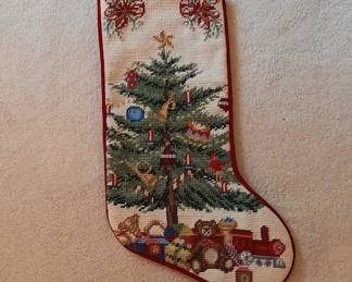Needlepoint Christmas Stocking, 19 Inches Long