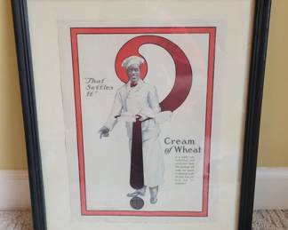 1912 Cream of Wheat Framed Advertisement
