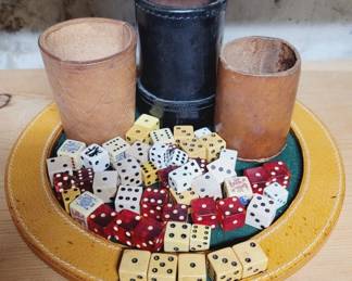 Leather Dice Rollers with Dice Set