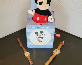 Disney Mickey Mouse Jack-in-the-Box and Watches