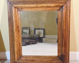 Rustic Wooden Framed Mirror, 40.25 x 25.5