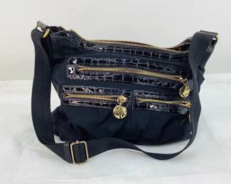 Brighton Black Nylon Crossbody Handbag