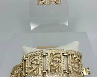Panel Bracelet with Matching Earrings
