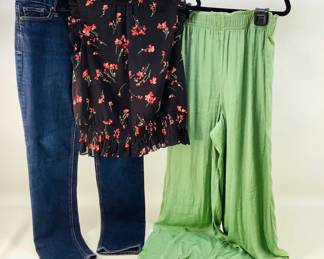 GAP 1969 Real Straight Jeans, J. Crew Blouse & Joie Casual Pants