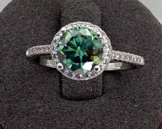 Green Moissanite Ring