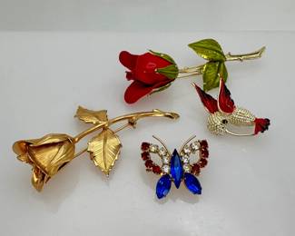 Flowers and Flying Animals Pins