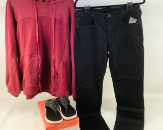 Easy Spirit Flip-Flop Sandals, True Classic Stretch Pants & Cotton Bleu Hoodie