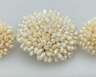 Seed Pearl Earrings and Brooch