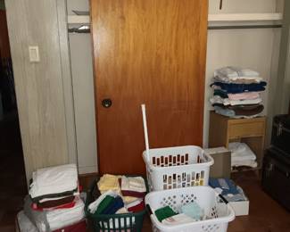baskets, towels, mattress pads full size