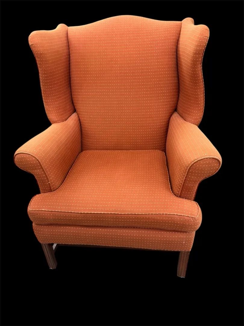 Burnt Orange Wing Back Chair