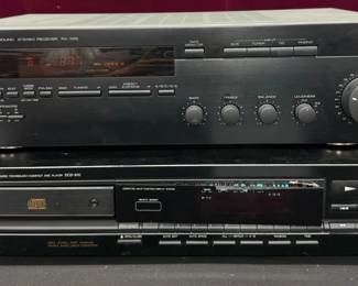 Vintage Yamaha Model RX385 Receiver And Denon Model DC810 CD Player NO SPEAKERS TO TEST SOUND
