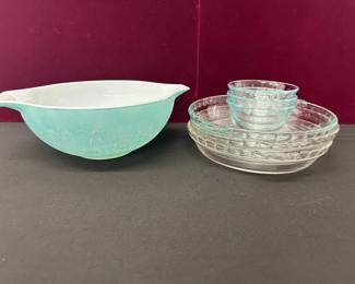 Vtg Pyrex Homestead Cinderella Style Mixing Bowl More