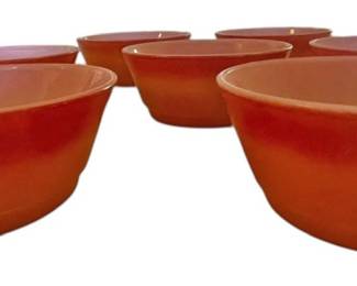 7 Anchor Hocking Fire King Red Bowls 