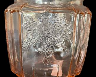 Vintage Mayfair Open Rose Pink Cookie Jar 