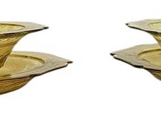 Vintage Amber Glass Serving Dishes 