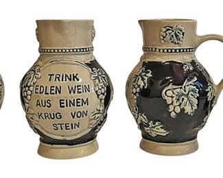 4 Vintage German Stoneware Wine Jug 