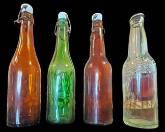 3 Swing Top Bottles and Jax Glass Bottle 