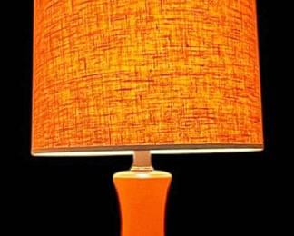 MidCentury Modern Orange Ceramic Lamp 