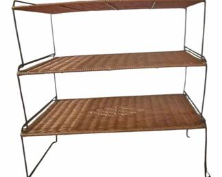 3 Tier WickerMetal Shelve 