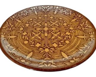 Vintage Brown and Cream Color Plate 