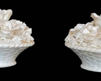 Vintage Ardalt Porcelain Floral Candle 