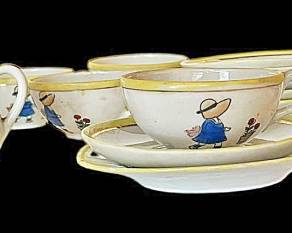 Vintage 15 Pc. Childrens Porcelain Tea Set 