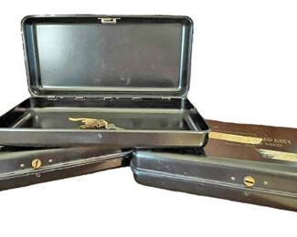 Vintage Metal Letter Size Locking Tins 