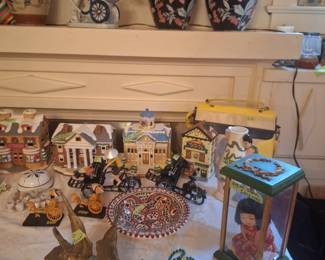 Ceramic Ginger Jars, Vase Figurines, Village