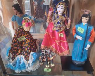 * Vintage Flamenco Dancers from Spain and Cloth Dolls from India and Japan