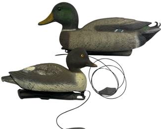 Sport Plast ITALY Plastic Duck Decoys 20" Male + Female Hunting Vintage Mallards Drake Hen