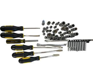 Tools Stanley 1/4" Drive Sockets SAE Metric Deep Driver + Screwdrivers