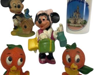 Vintage Disney Florida Citrus Orange Figures Birds Mickey Mouse Minnie Souvenir Japan