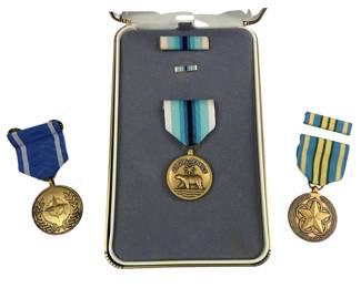 Military Medals US Coast Guard Arctic Service Ribbon Case + North Atlantic & Outstanding Volunteer