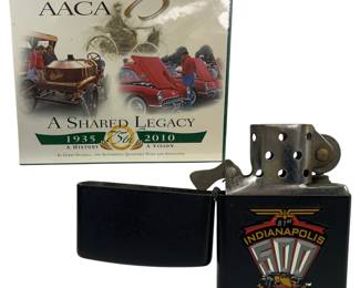 ZIPPO Lighter Indianapolis 500 81st 1997 + Antique Automobile Club Sealed Book