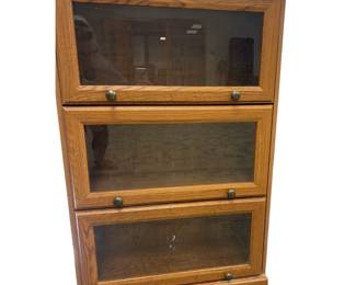 44" Tall 3 Shelf Attorney Lawyer Cabinet Drop Down Glass Doors
