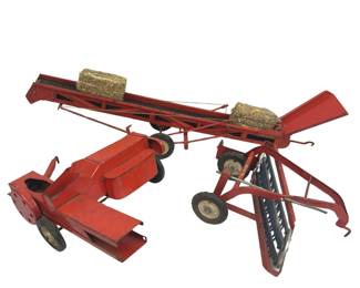 Vintage Tru-Scale Implements Hay Baler Elevator Rake Pressed Steel Toy