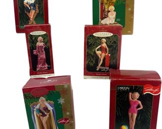 Marilyn Monroe 6 Hallmark Carlton Christmas Ornaments Classic Hollywood