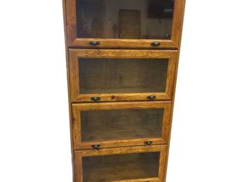 5 FT Tall 4 Shelf Attorney Lawyer Cabinet Drop Down Glass Doors