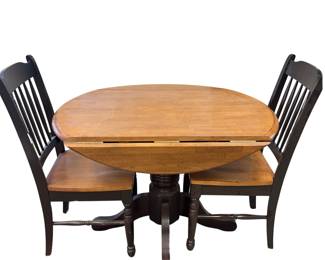 Small Dining Table Dinette 2 Chairs Solid Wood 2010 Made Drop Leaf