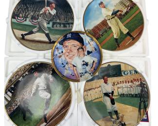 Collector Plates Baseball Mickey Mantle Ty Cobb Babe Ruth Gehrig 