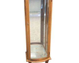 5FT Oak Display Cabinet Collection China 3 Glass Shelves Solid Wood