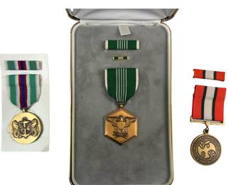Military Medals Army Commendation Complete + Merchant Marine & Service for Peace