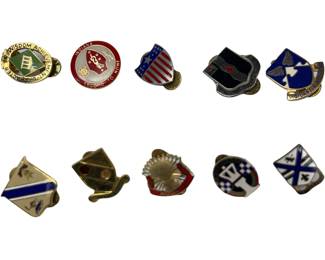 Military Pins Enameled Utmost of Power Audacia Checkmate Always Ready Indiana