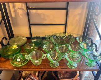 Vintage Depression Glass
Green Uranium Vaseline Glass