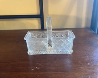 Vintage Miniature Clear
Imperial Glass Basket Trinket